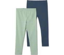 2 Kinder-Leggings, dunkelblau/mint