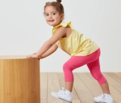 5 Kinder-3/4-Leggings, pink