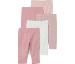 5 Kinder-Leggings, rosa