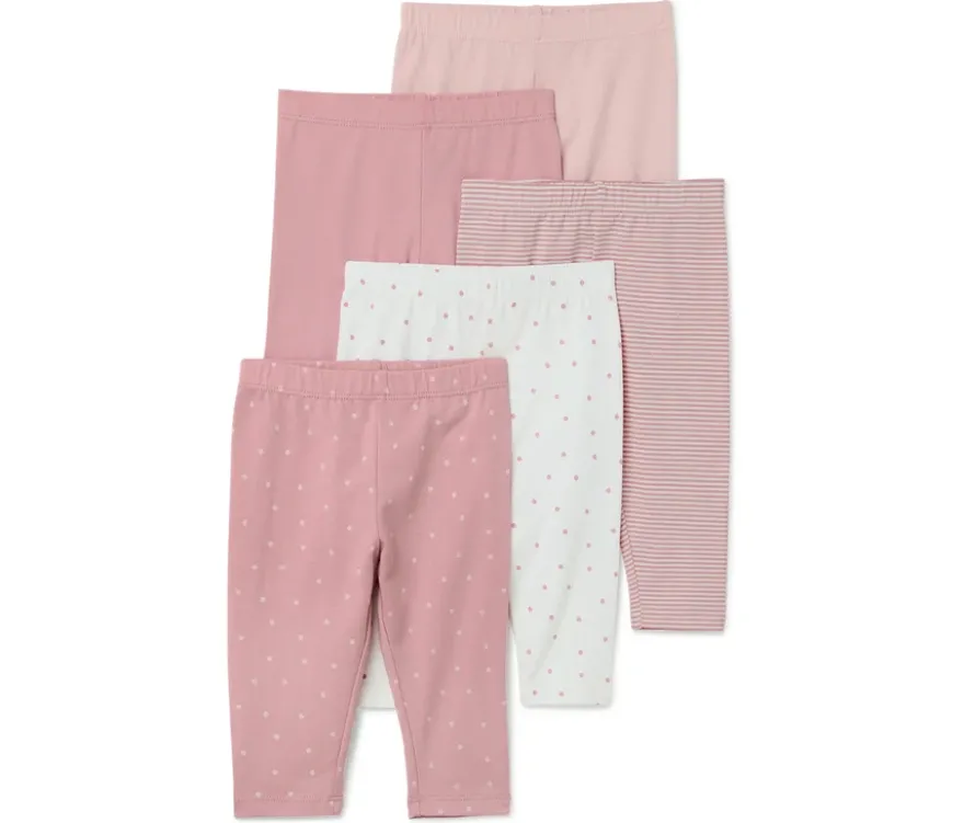 5 Kinder-Leggings, rosa