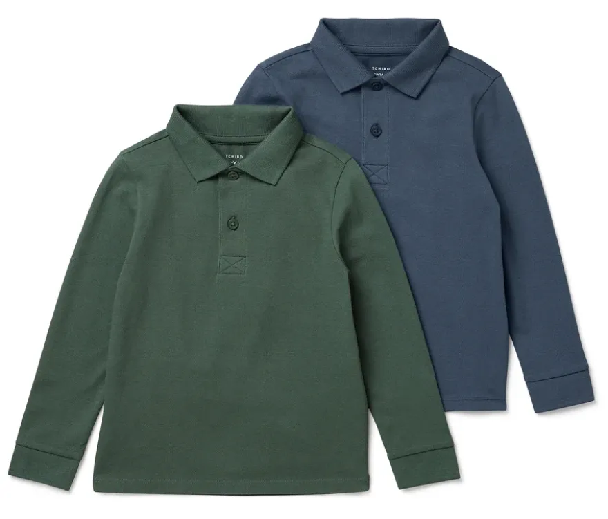 2 Kinder-Poloshirts aus Baumwoll-Piqué