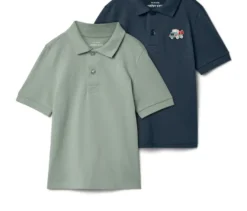 2 Kinder-Poloshirts aus Baumwoll-Piqué