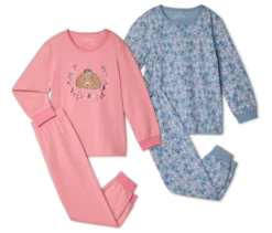 2 Kinder-Pyjamas, Blumen