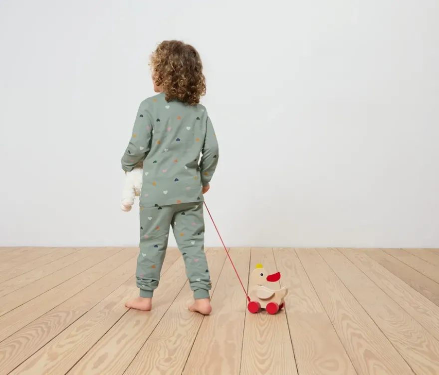 2 Kinder-Pyjama-Sets, mauve/grün