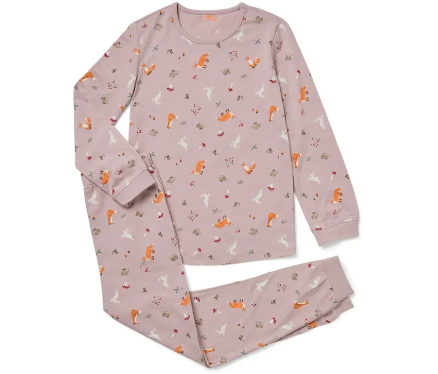 2 Kinder-Pyjama-Sets, mauve/grün