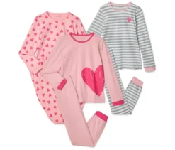 3 Kinder-Pyjamas, rosa