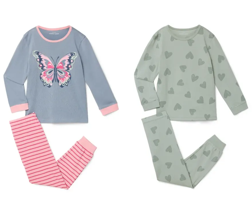 2 Kinder-Pyjamas, schmetterling