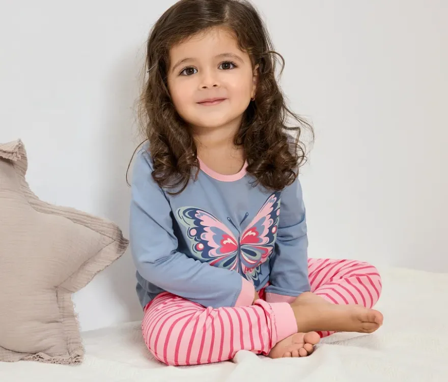 2 Kinder-Pyjamas, schmetterling
