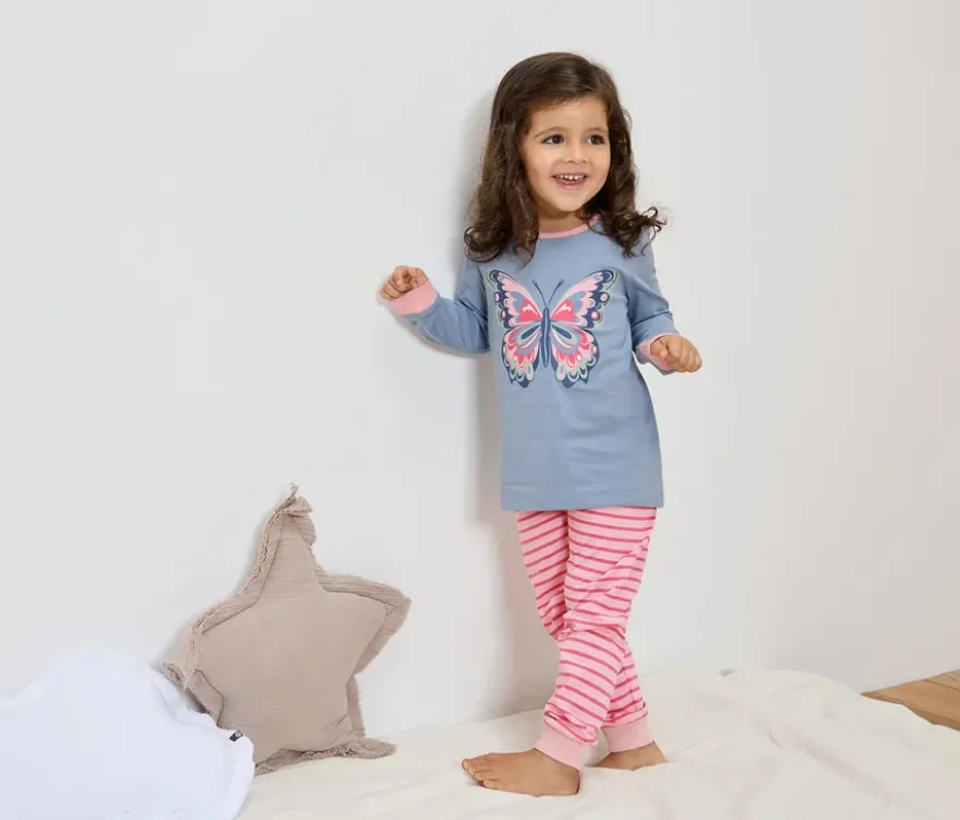 2 Kinder-Pyjamas, schmetterling