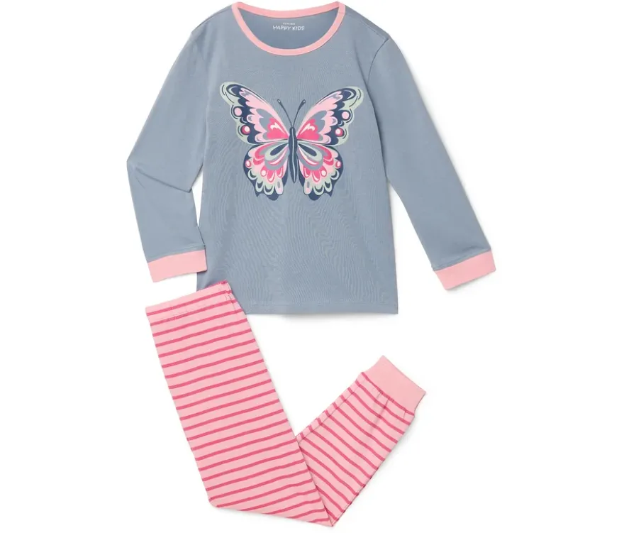 2 Kinder-Pyjamas, schmetterling