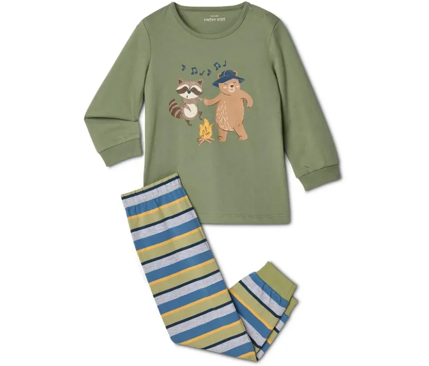 2 Kinder-Pyjamas, Waldtiere