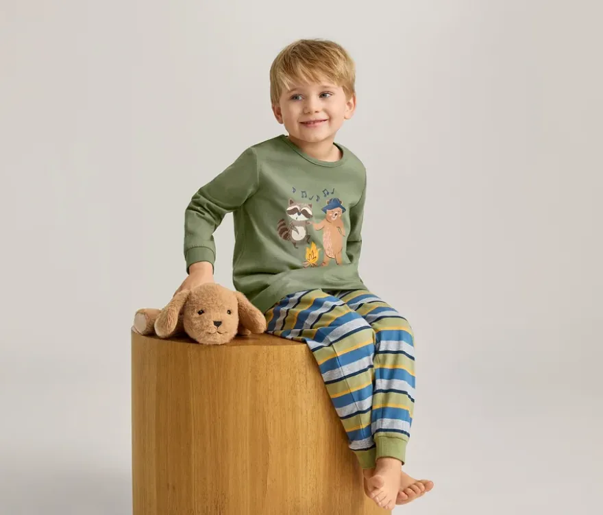 2 Kinder-Pyjamas, Waldtiere