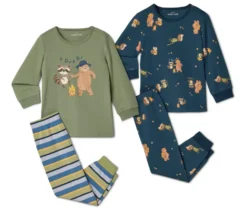 2 Kinder-Pyjamas, Waldtiere