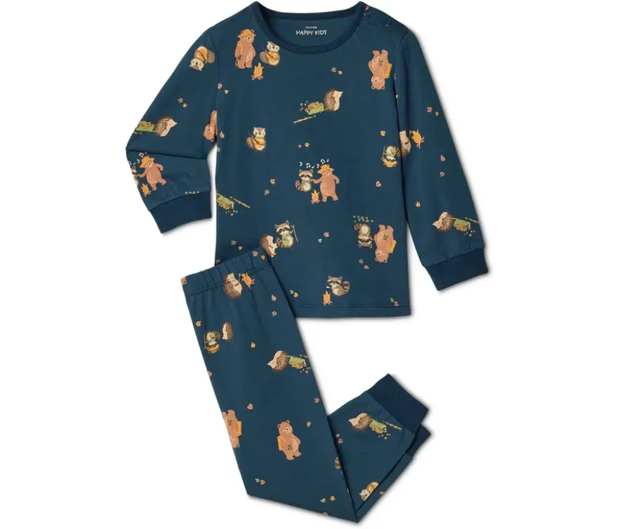2 Kinder-Pyjamas, Waldtiere