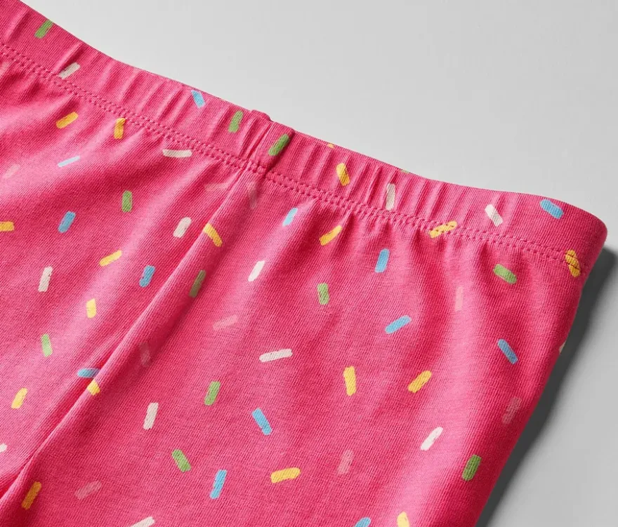 2 Kinder-Radler-Leggings, pink und gelb