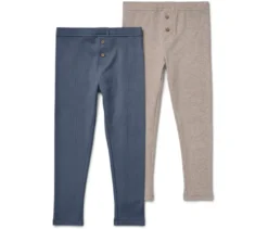 2 Kinder-Rippleggings mit Zierknöpfen