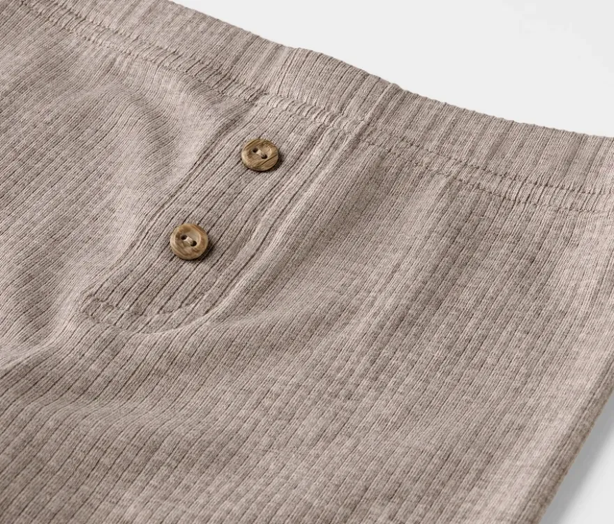 2 Kinder-Rippleggings mit Zierknöpfen