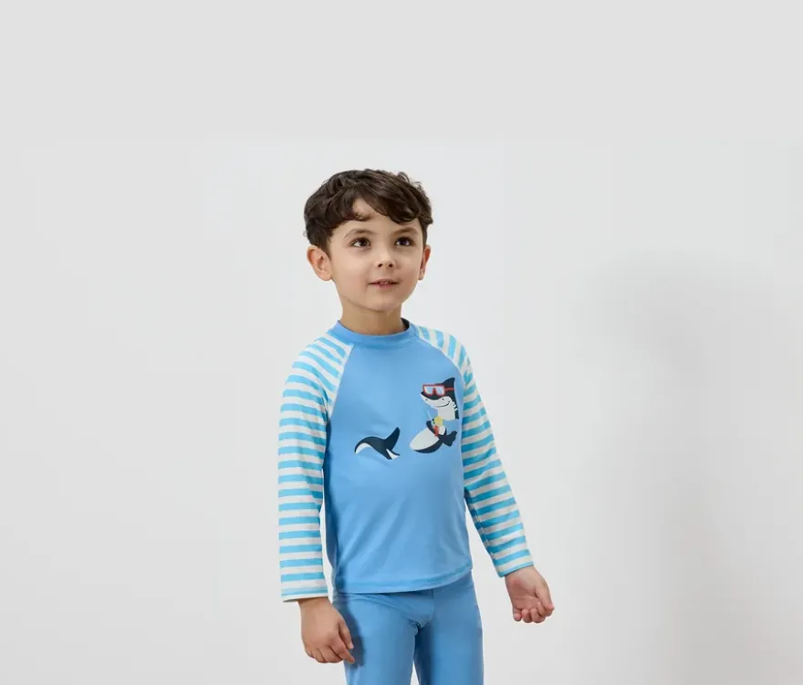 Kinder-Shirt mit UV-Schutzfaktor 50+, Hai