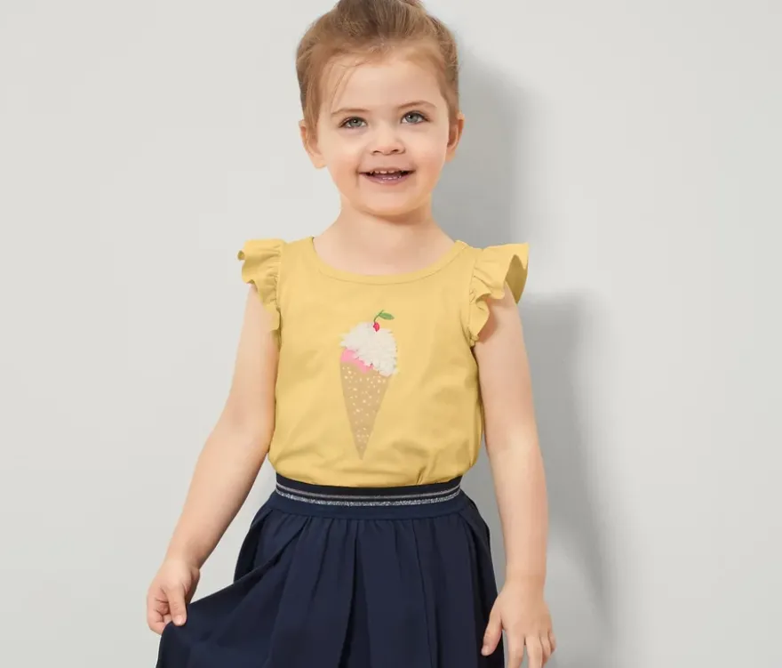 Kinder-Shirt mit Volantärmeln