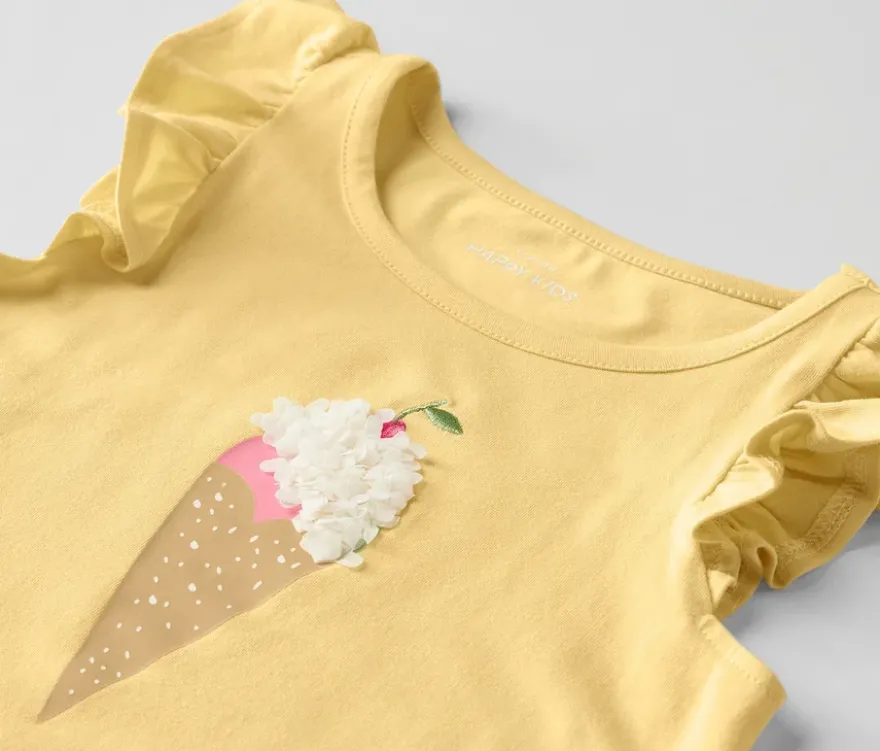 Kinder-Shirt mit Volantärmeln