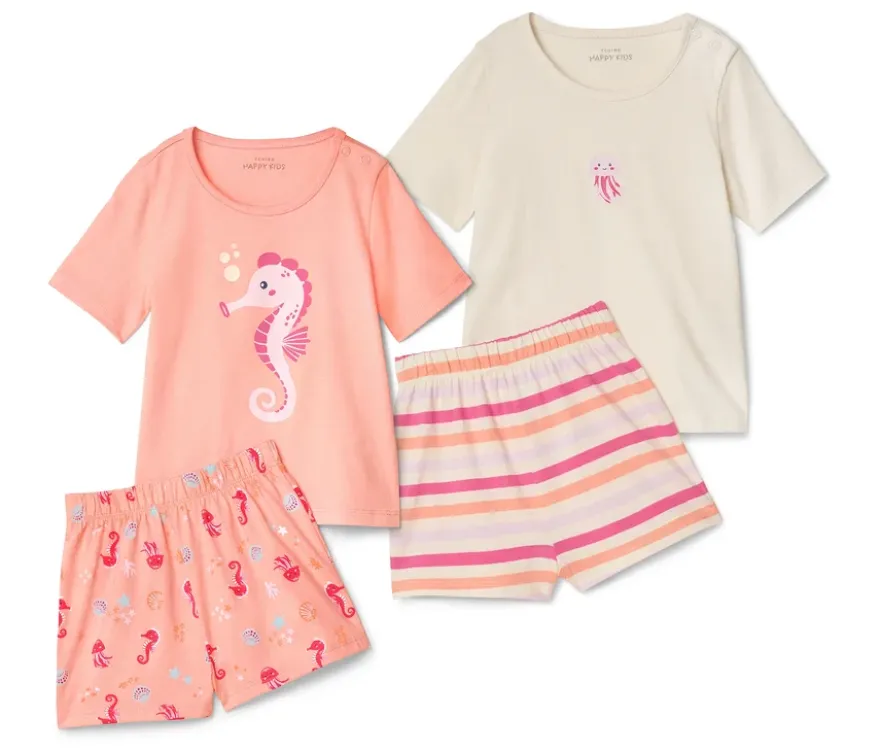 2 Kinder-Shorty-Pyjamas, Seepferdchen