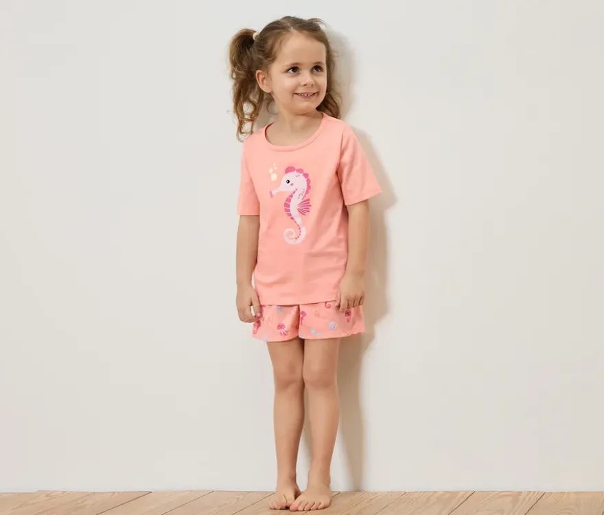 2 Kinder-Shorty-Pyjamas, Seepferdchen