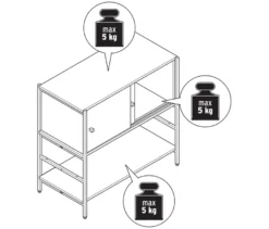 Kindersideboard »GRADE« mit Schiebetüren, grau