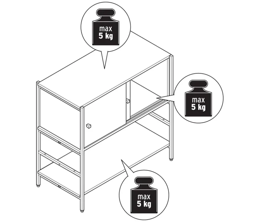 Kindersideboard »GRADE« mit Schiebetüren, holzoptik