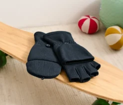 Kinder-Strickfleece-Klappfäustling