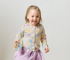 Kinder-Strickjacke, Blumen