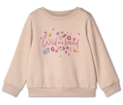 Kinder-Sweatshirt mit angerauter Innenseite, Blumen