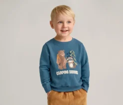 Kinder-Sweatshirt mit angerauter Innenseite, Waldtiere