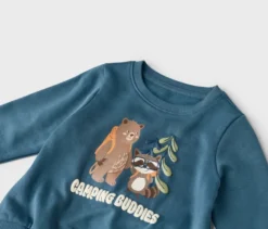 Kinder-Sweatshirt mit angerauter Innenseite, Waldtiere