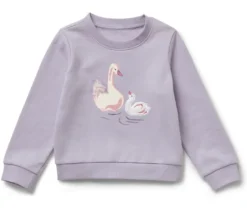 Kinder-Sweatshirt mit angerauter Innenseite, Schwan