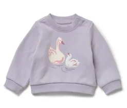 Kinder-Sweatshirt mit angerauter Innenseite, Schwan