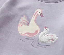 Kinder-Sweatshirt mit angerauter Innenseite, Schwan