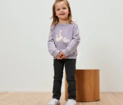 Kinder-Sweatshirt mit angerauter Innenseite, Schwan