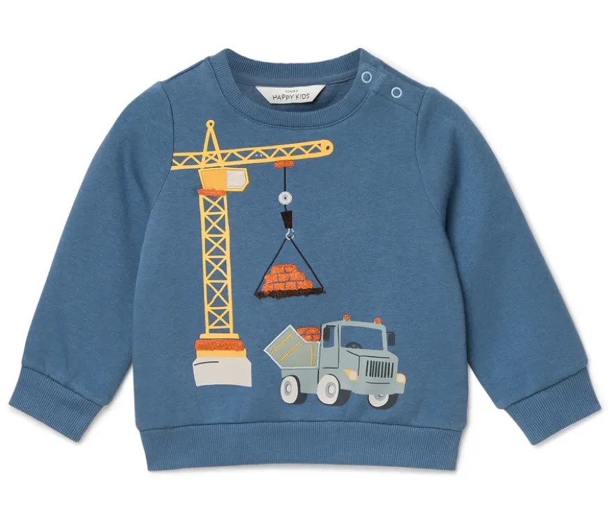 Kinder-Sweatshirt mit angerauter Innenseite, Kran