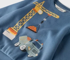 Kinder-Sweatshirt mit angerauter Innenseite, Kran