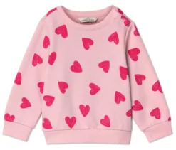Kinder-Sweatshirt mit angerauter Innenseite, Herzen