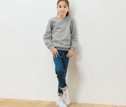Kinder-Sweatshirt mit angerauter Innenseite, grau