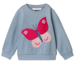 Kinder-Sweatshirt mit angerauter Innenseite, Schmetterling