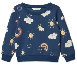 Kinder-Sweatshirt mit angerauter Innenseite, dunkelblau