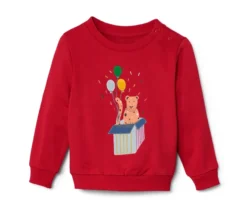 Kinder-Sweatshirt mit angerauter Innenseite, rot