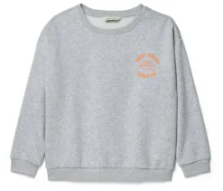 Kinder-Sweatshirt mit überschnittenen Schultern, grau