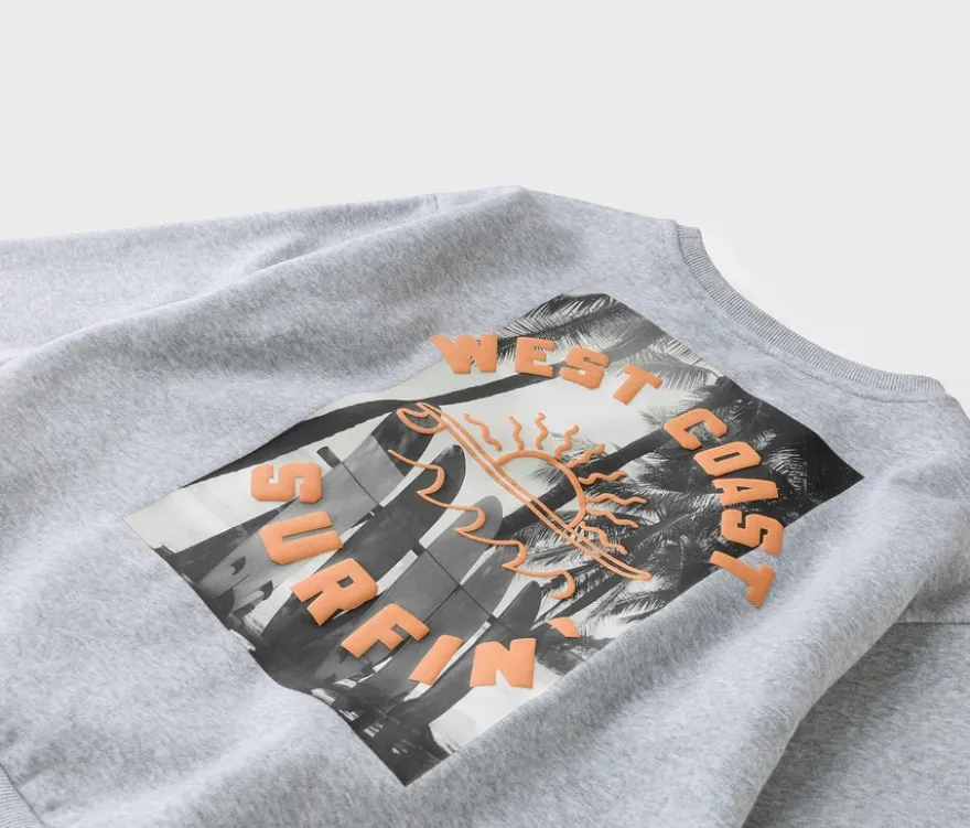 Kinder-Sweatshirt mit überschnittenen Schultern, grau