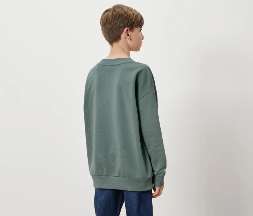 Kinder-Sweatshirt mit Frottee-Schriftzug