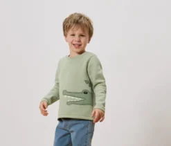 Kinder-Sweatshirt mit Krokodil-Print