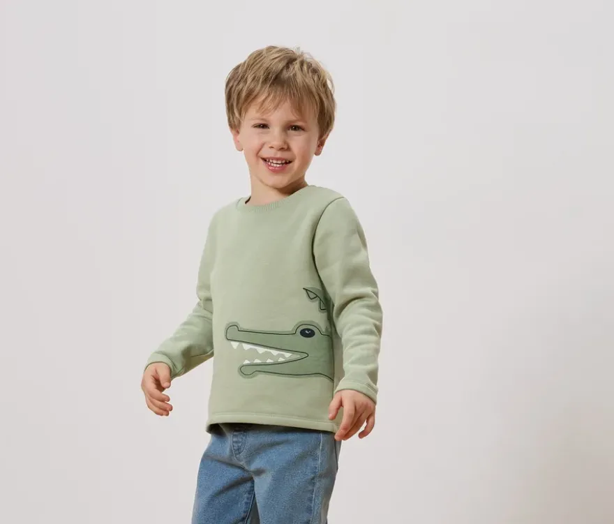 Kinder-Sweatshirt mit Krokodil-Print