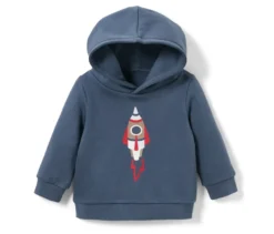 Kinder-Sweatshirt mit Wendepailletten, Rakete oder Print (Gr. 86/92)